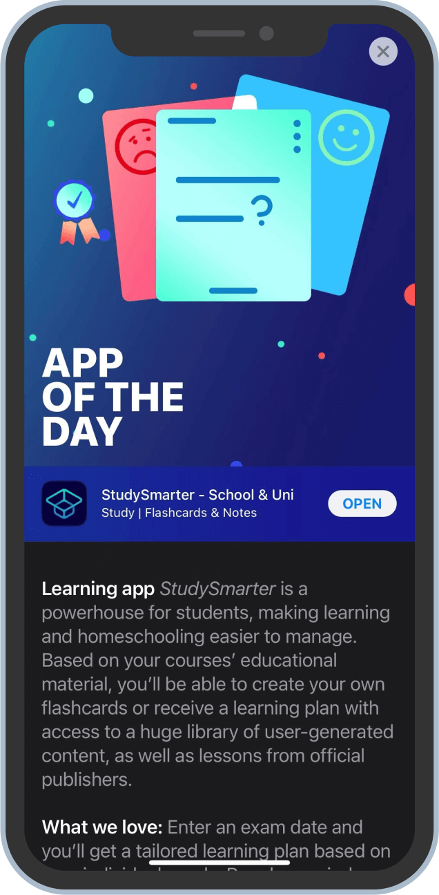App of the day StudySmarter