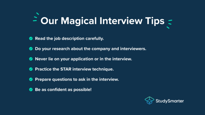 Job Interview Tips First job interview tips StudySmarter Magazine