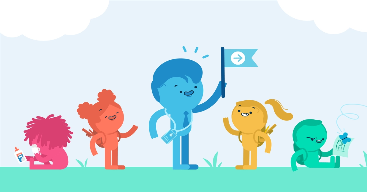 Voluntariados en verano Un guía ayudando a infantes StudySmarter