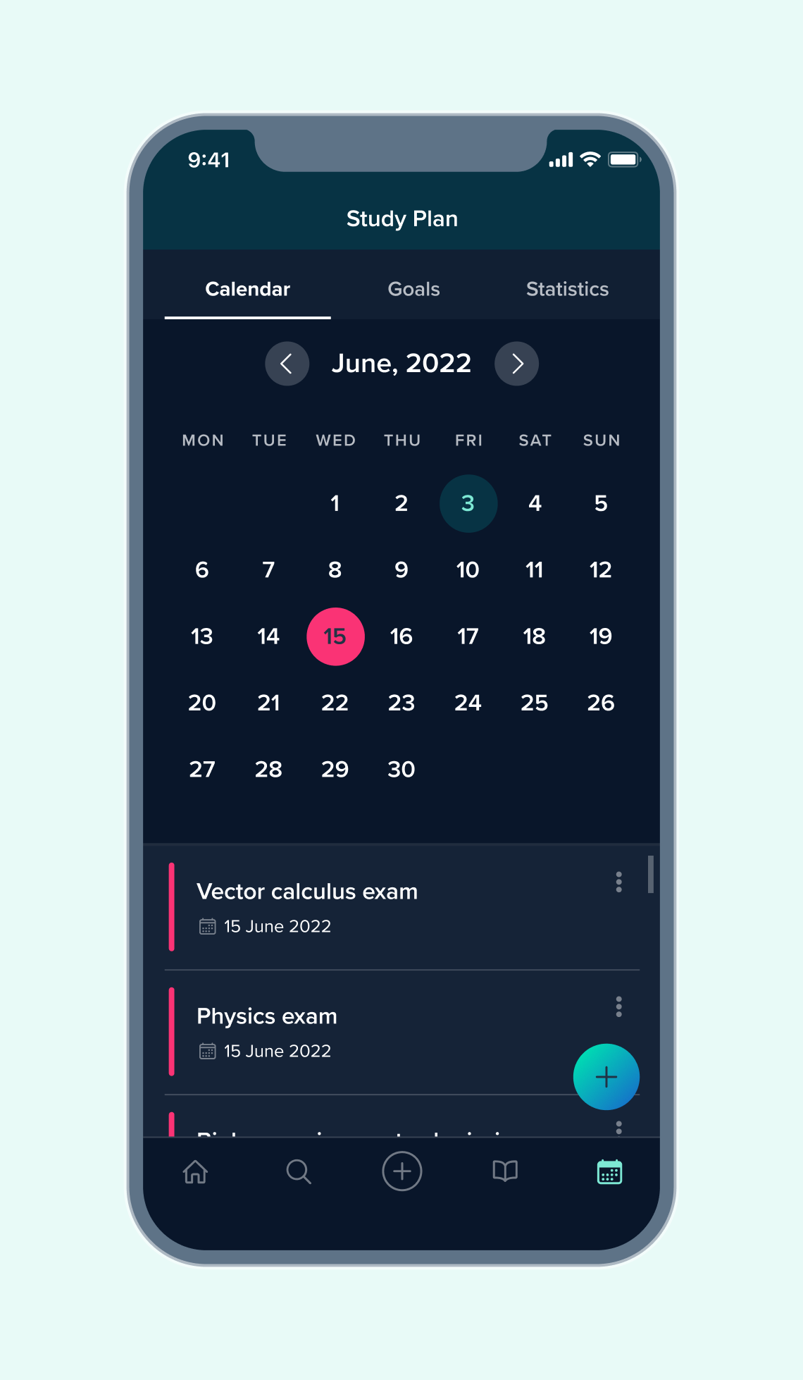 Illustration of the Study Plan Feature of the Vaia App